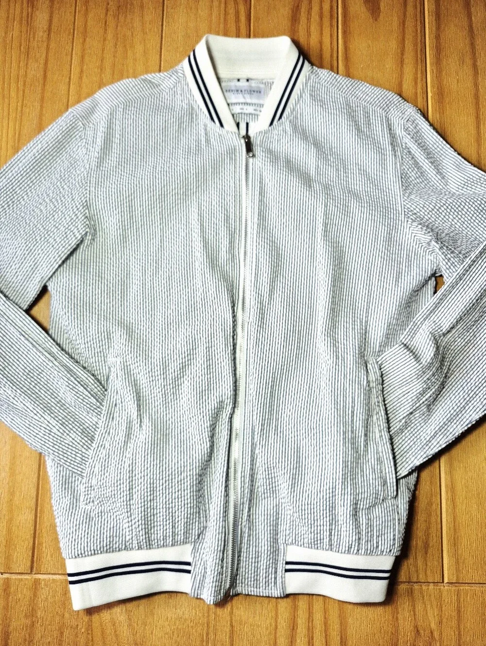 Denim & Flower Bomber Jacket - Mens Size Small